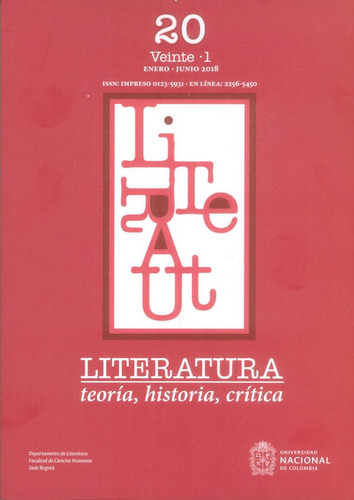 Literatura Teoría Historia Crítica Vol 20 No 1 Enero  Junio 