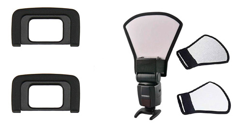 Kit 2x Ocular Eye Cup Dk-25 Nikon + Rebatedor Para Flash 