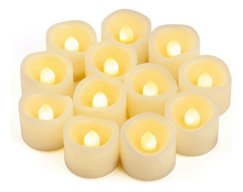 Candle Idea 12 Velas Led Parpadeantes Sin Llama, Velas Votiv