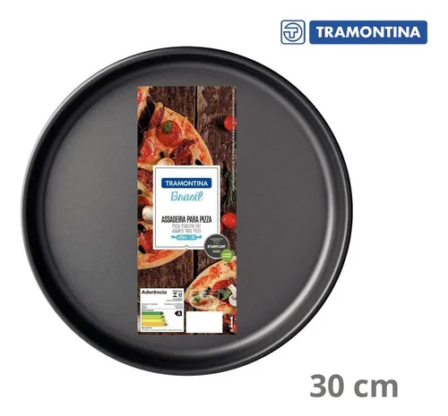 Molde para pizza Tramontina de aluminio de 30 cm, color negro