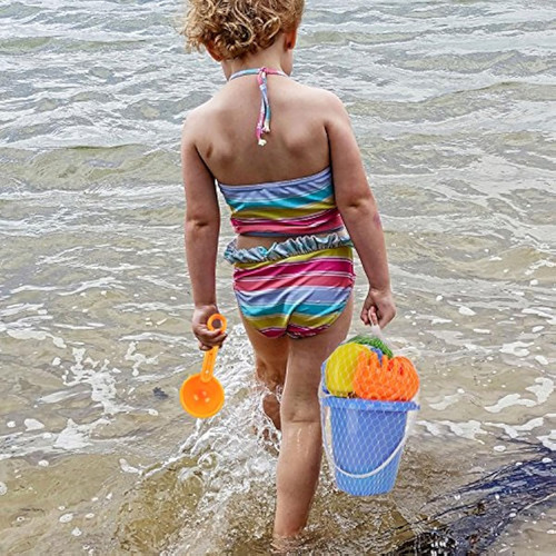 Set De Juguetes De Playa Con Cucharas Rastrillos Y 7 Moldes