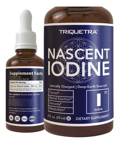 Nascent Iodine 1800 Mcg Apoyo Tiroides 400 Porciones