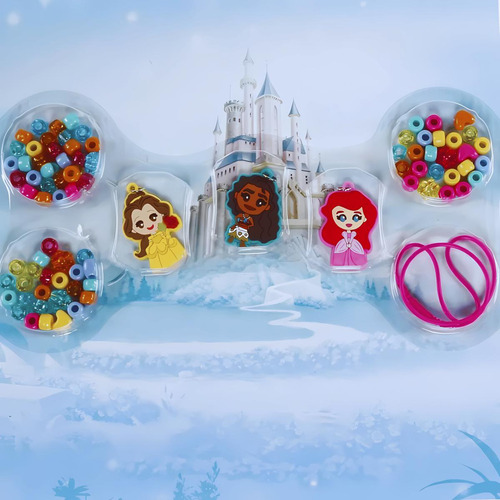 Kit Colares E Pulseiras Com Miçangas Princesas Disney