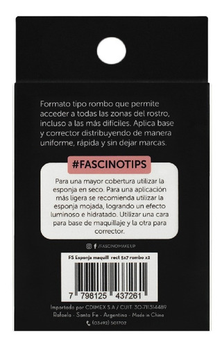 Imagen 5 de 6 de Set 2 Esponjas De Maquillaje Rombo Latex Fascino
