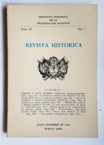 Revista Historica Tomo 3 Nro 7, Julio Dic. 1980