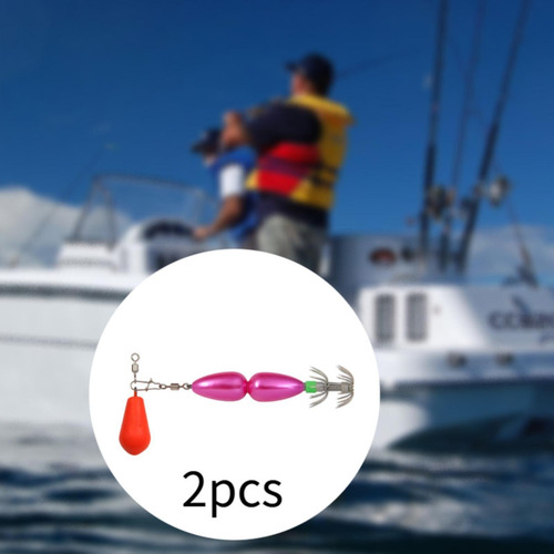 2x Jig Luros De Calamar De Calamar Violeta Ligera