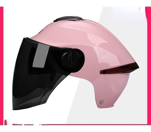 Casco De Moto Con Doble Lente Y Protección Solar Para Mujer