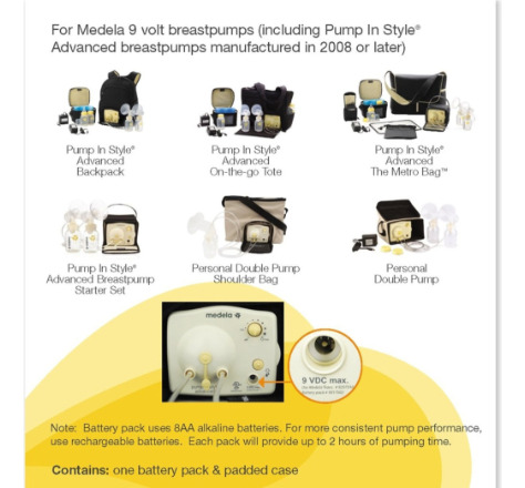 Pack Bateria Medela 9v Para Sacaleche Medela Con Estuche