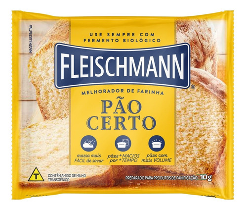 Imagem 1 de 1 de Melhorador De Farinha Fleischmann Pão Certo 10g