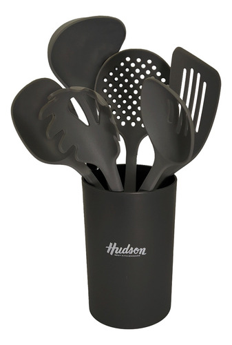 Set De Utensilios De Cocina Hudson 7 Piezas Nyloncolor Negro