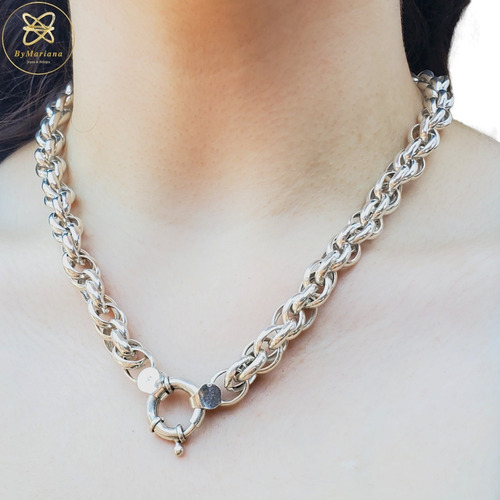 Imagen 1 de 4 de Cadena Plata Tourbillon Con Marinero X 50 Cm