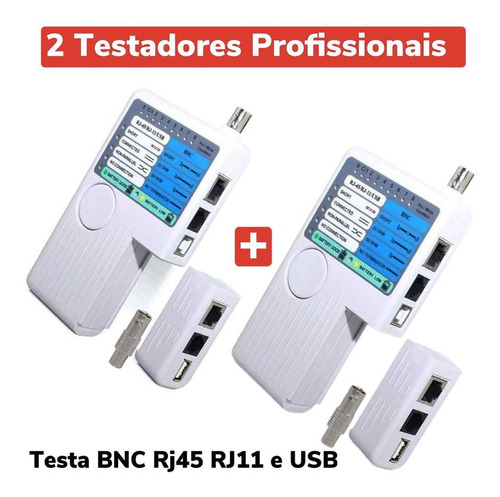 2 Testador Profissional De Cabo De Rede Lan Rj11 Rj45 Usb