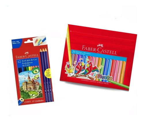 Kit Faber Castell Lápices Color X 12 + Marcadores X 20 Un