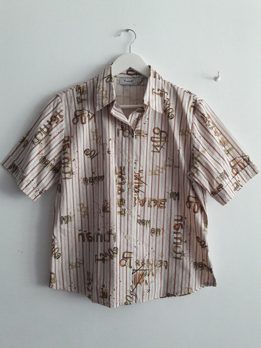 Camisa Vintage Estampada Vunic Talle 40