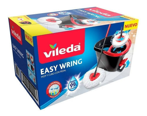 Imagen 2 de 6 de Vileda Easy Wring Mopa Microfibra Balde Centrifugado A Pedal