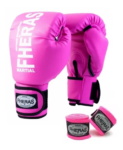 Kit Boxe Muay Thai Mma Fheras Luva Bandagem Feminino Top Kit Boxe Muay Thai Mma Fheras Luva Bandagem Feminino Top