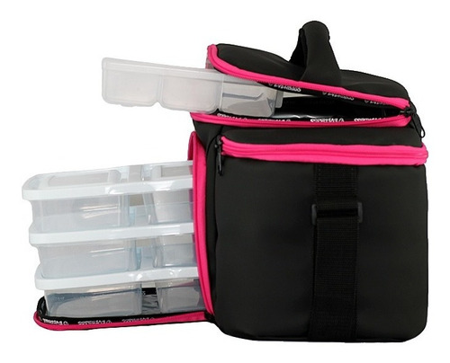Imagem 6 de 9 de Bolsa Térmica Fitness Top Cinza Marmita Academia Everbags