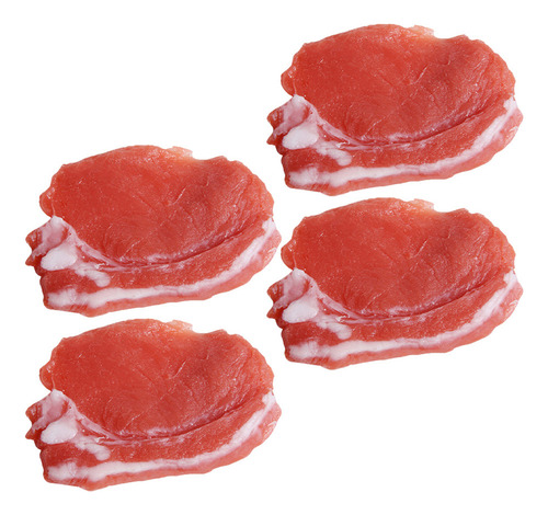 Comida De Carne Realista De Imitación De Cerdo, 4 Unidades