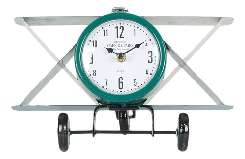 Reloj De Mesa Hierro 30x20x22cm - Avión