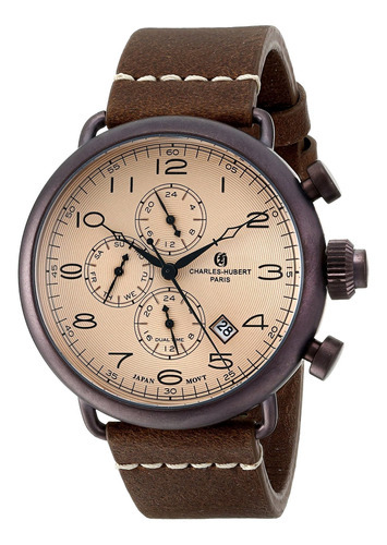 Reloj Hombre Charles-hubert Paris 3958-n Cuarzo Pulso Marron