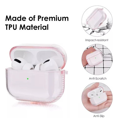 Case Traslucido Para AirPods De 3ra Gen, 4ta Gen, Pro 2