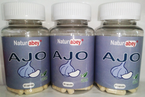 Ajo Puro, Ajo Abey , Oferton 3 Frascos 60 Cápsulas.