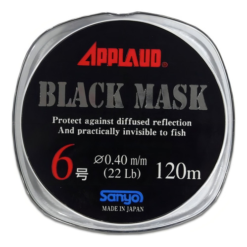Linha Monofilamento Applaud Black Mask Preta 120m