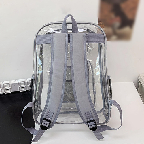 Mochila Transparente Correa Reforzada De Pvc Resistente Al
