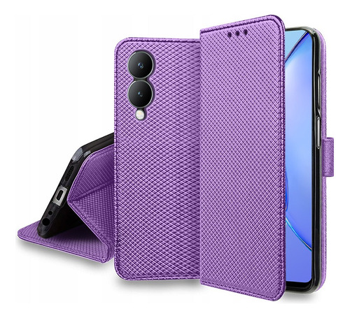 For Vivo Y17s Pu Wallet Card Holder Flip Stand Case