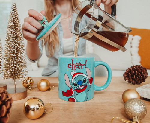 Caneca De Cerâmica Silver Buffalo Disney Lilo & Stitch Com T