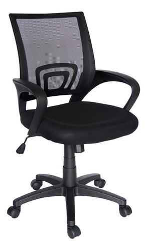 Cadeira de escritório Econosillas Ecochair ergonômica  preta com estofado de mesh y tecido microespacial