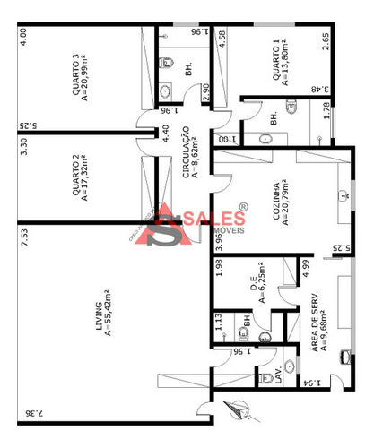 Imagem 2 de 4 de Apartamento Em Consolação, São Paulo/sp De 200m² 3 Quartos À Venda Por R$ 1.650.000,00 - Ap1575326-s