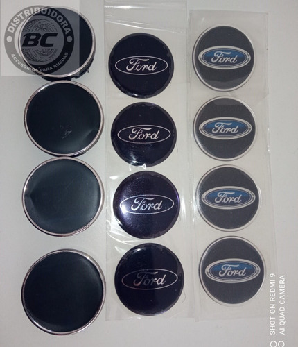 Kit Centro De Llanta 49 Mm Con Calco Resinado Ford