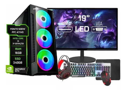 PC Gamer CS ULTRA RGB Completo Barato com Monitor, Teclado, Mouse