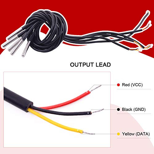 Sensor De Temperatura Ds18b20 Impermeable - 5 Unidades 1m/3.