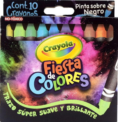 Crayones Crayola Fiesta 10 Piezas Para Superficies Negras