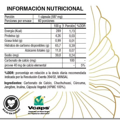 Bioflex Curcuma Calcio + 60 Cápsulas Articulaciones Huesos