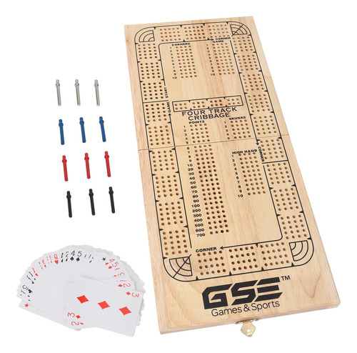 Gse - Tabla Plegable De Madera De 4 Pistas Con Tarjeta De J.