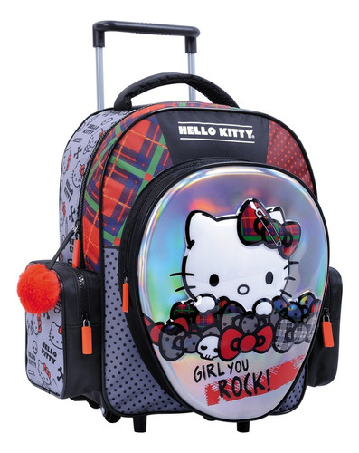 Mochila Con Carro 14  Hello Kitty 3d (6355)