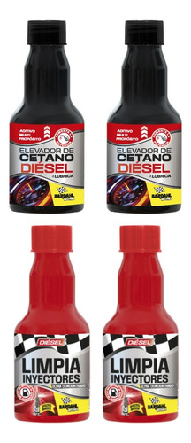 Kit Elevador De Cetano & Limpia Inyectores Diesel 110ml X 2u