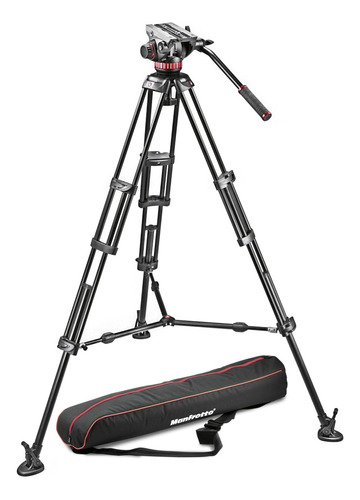 Manfrotto Mvh502a,546bk-1 Tripie Para Video Con Cabeza P/7kg Color Negro