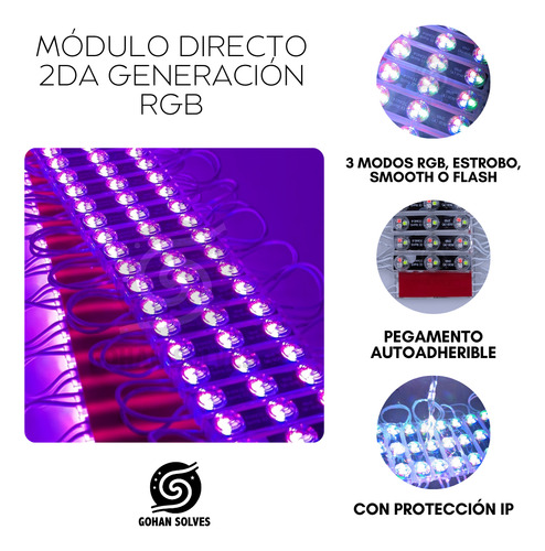 10 Módulos Led Rgb 110v 2da Generación, Directo Automático