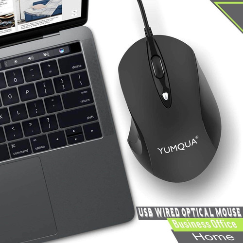 Imagen 6 de 6 de Yumqua G189 Mouse Usb Con Cable, Paquete 2, 4 Dpi Ajustables