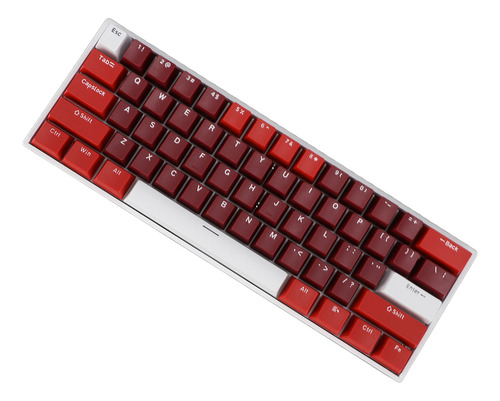 Teclado Mecánico Con Cable, 61 Teclas, Rojo, 60%, Diseño Usb