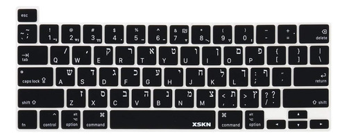 Capinha De Teclado Xskn Israel: Hebraico E Inglês, Preta