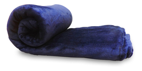 Frazada Mantra Coral fleece color azul marino con diseño lisa de 220cm x 160cm