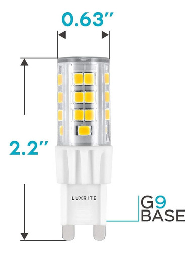 Luxrite - Bombilla Led G9 T4, 50 W, Equivalente A 550 Lúmene