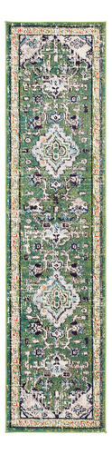 Alfombra De Pasillo 66 X 427 Cm Verde Turquesa Bohemia