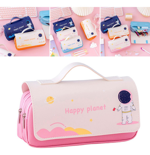 Estuche Para Lápices, Bolsa De Papelería Ligera Para Rosa