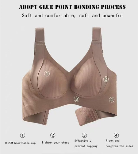 Brasier Floralshe Para Mujer, 4 Hileras, Color Liso